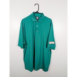 FOOTJOY TITLEIST‎ POLO GOLF SHIRT MENS XL Pinstripe GREEN